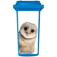 Cute Barn Owl Wheelie Bin Sticker Panel